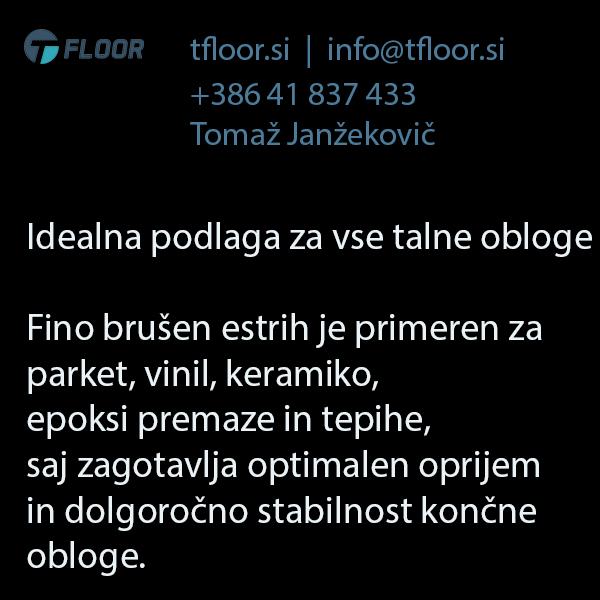 Fino brušen estrih za popolno končno obdelavo tal idealna podlaga Fino brušen estrih za popolno končno obdelavo tal idealna podlaga