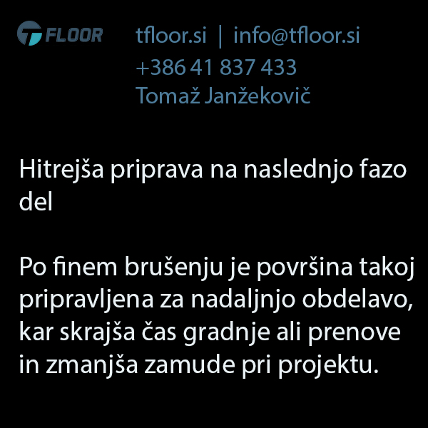 Fino brušen estrih za popolno končno obdelavo tal ter hitrejša priprava Fino brušen estrih za popolno končno obdelavo tal ter hitrejša priprava