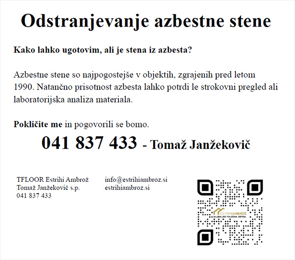 Odstranjevanje azbestne stene