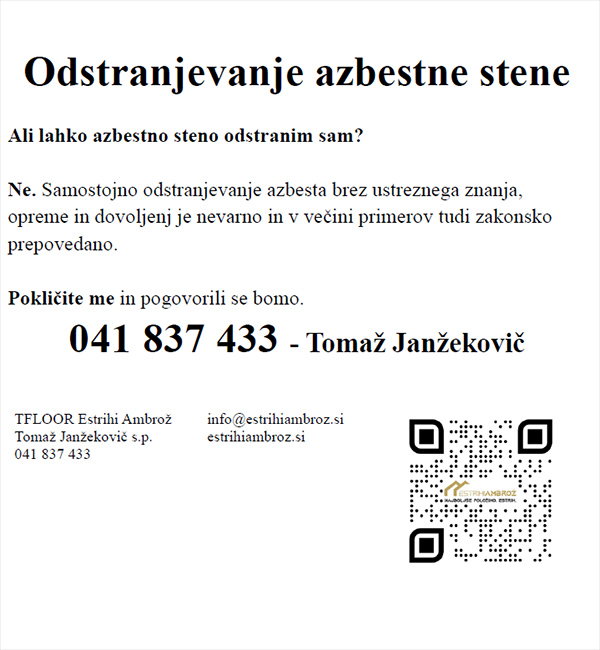 Odstranjevanje azbestne stene