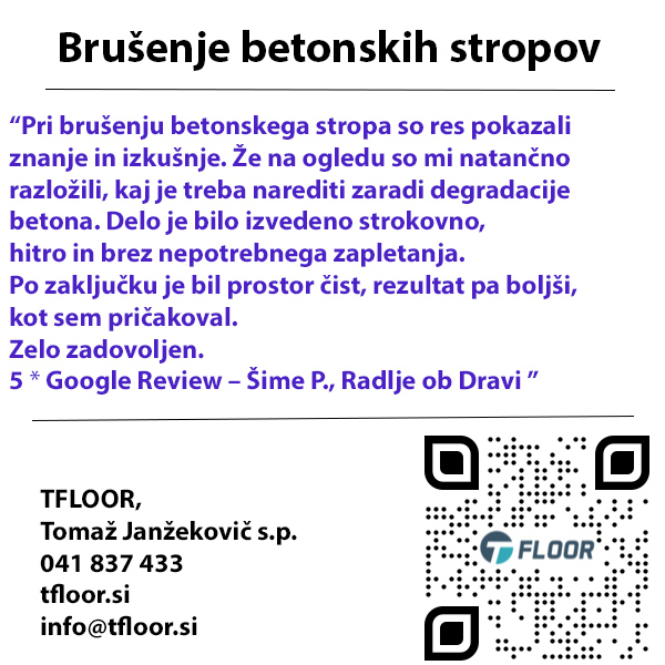 Brušenje betonskih stropov