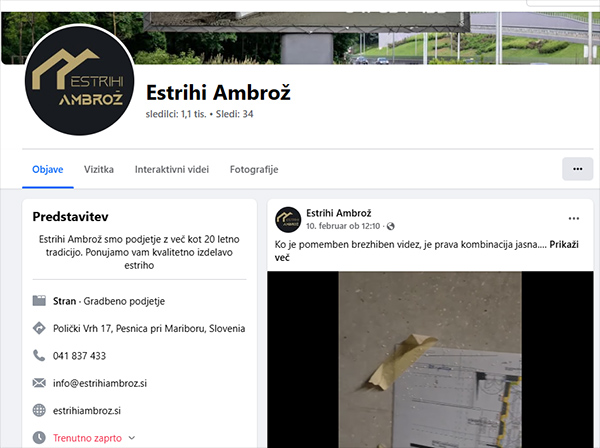 Tfloor estrihi Ambrož Facebook